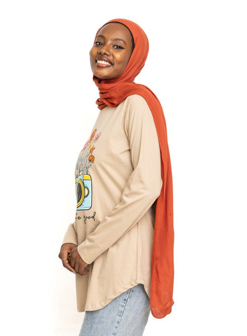 Latte Printed Long - Sleeve Design 1 - Khotwh